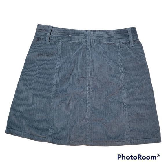 American‎ Eagle corduroy Mini skirt grey blue front zip size 0 - Picture 2 of 4